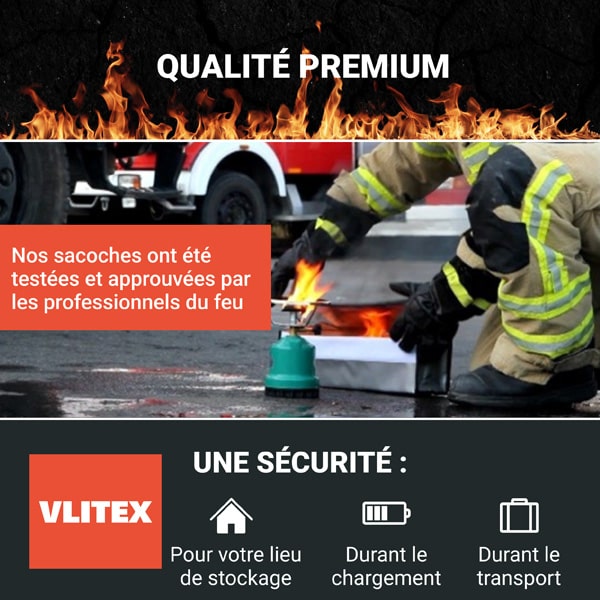 Sacoche anti-feu VLITEX pour vlo lectrique Taille L