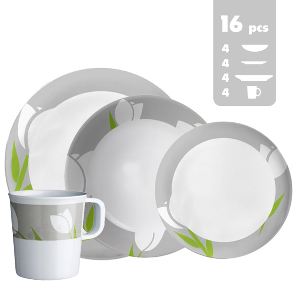 avis sur Lot de vaisselle Mlamine TULIPE