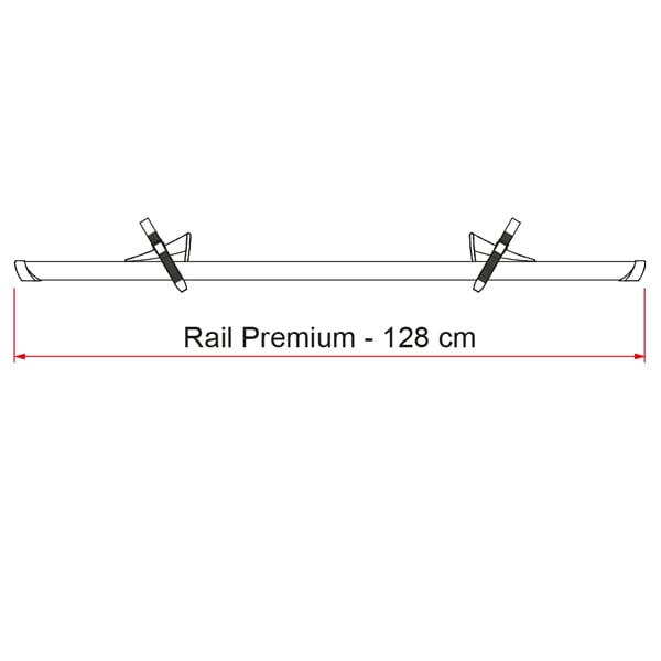 Rail PREMIUM DEEP BLACK FIAMMA 128 cm