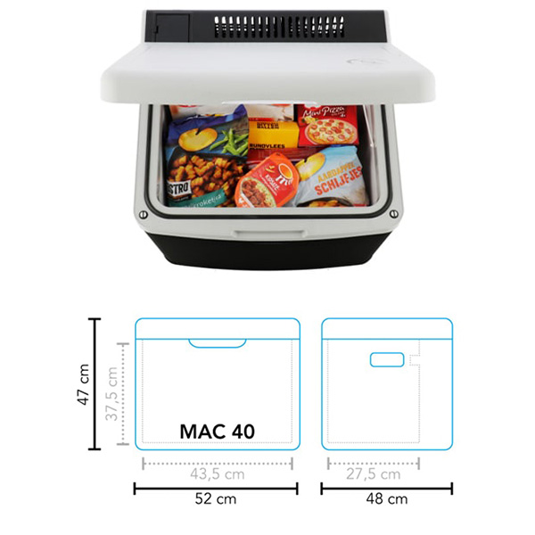 Glacire 42L  absorption 12V, 230V et Gaz MESTIC MAC-40 AC/DC