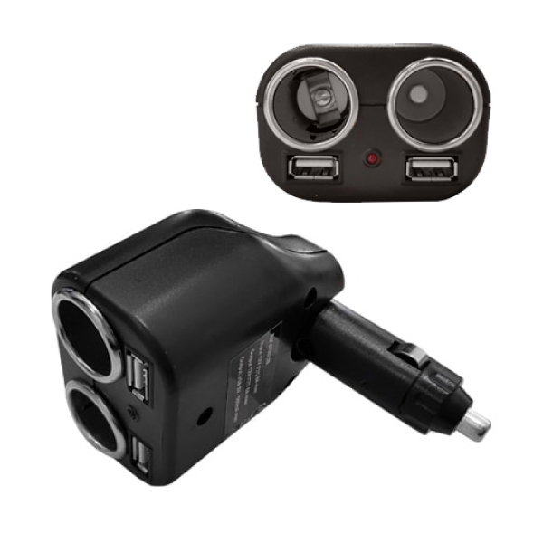 Fiche double USB 12V allume cigare 