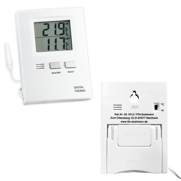 Thermomètre numérique intérieur/extérieur avec indicateur de température  maximale et minimale