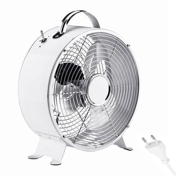 Ventilateur de table blanc mtal 2 vitesses