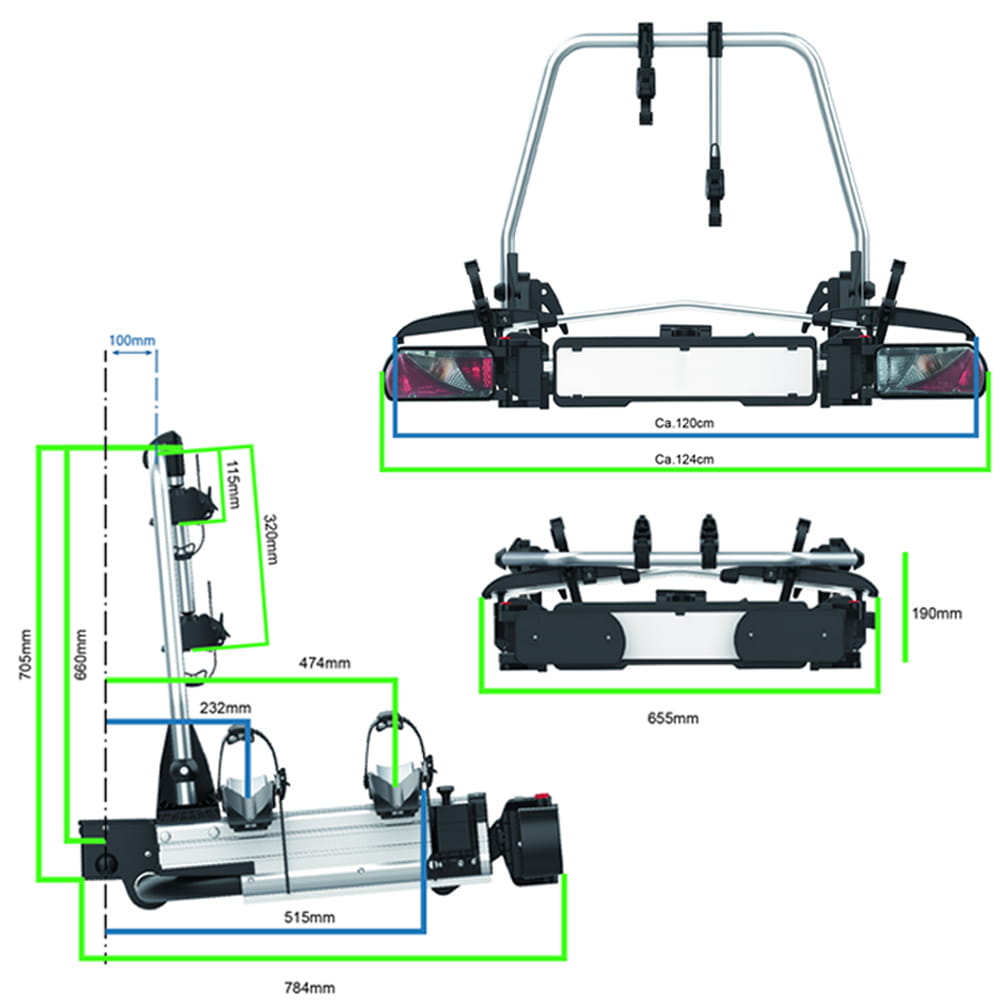 Porte-v�los coulissant sur attelage Enduro SD260