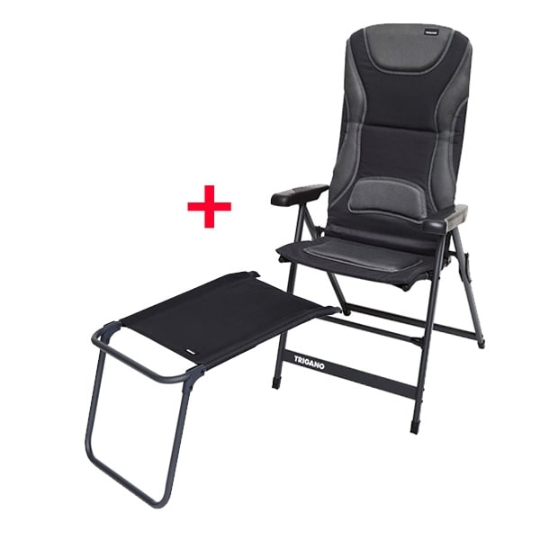 Fauteuil Matelass VIP Graphite TRIGANO + Repose-jambes