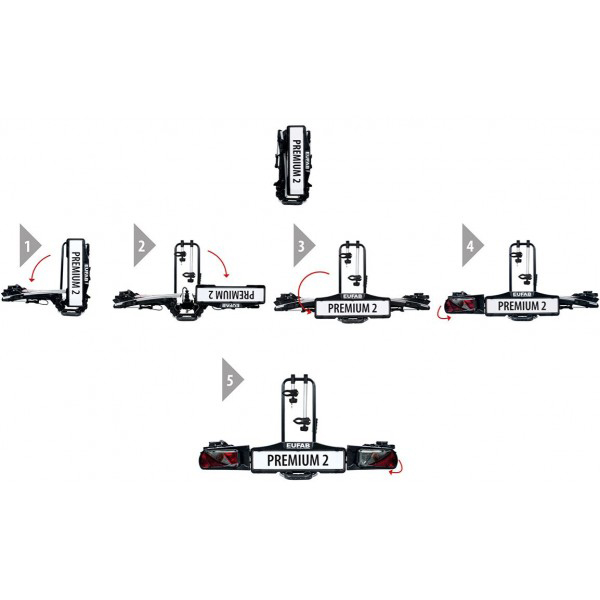 Porte-vlos pour attelage EUFAB Premium 2 Plus porte hayon