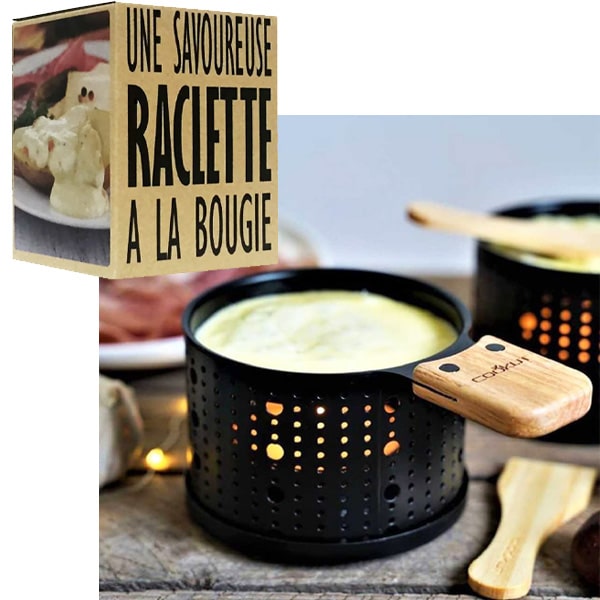 Raclette à la Bougie 12 Personnes avec Valise en Osier
