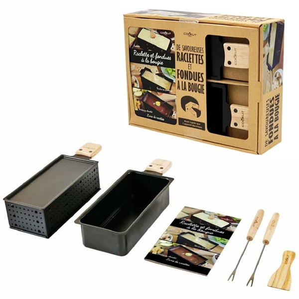 Kit raclette et fondue  la bougie pour 2 personnes Cookut