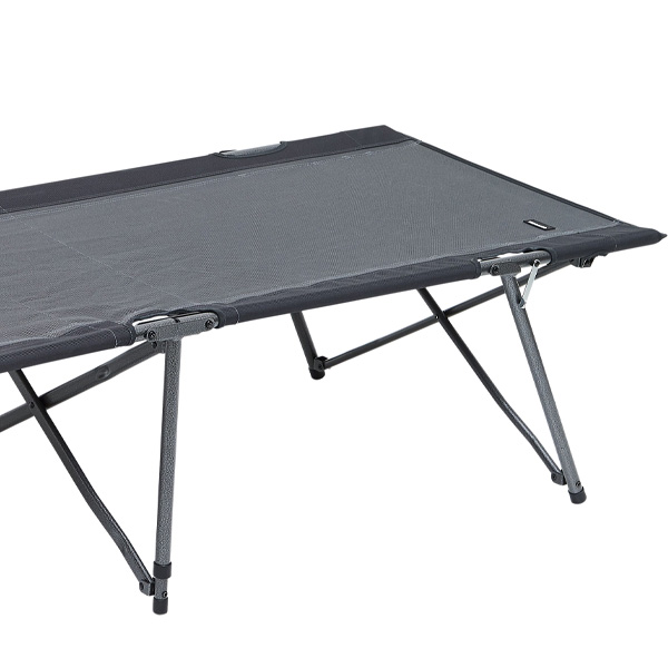Lit de camp acier gris noir TRIGANO