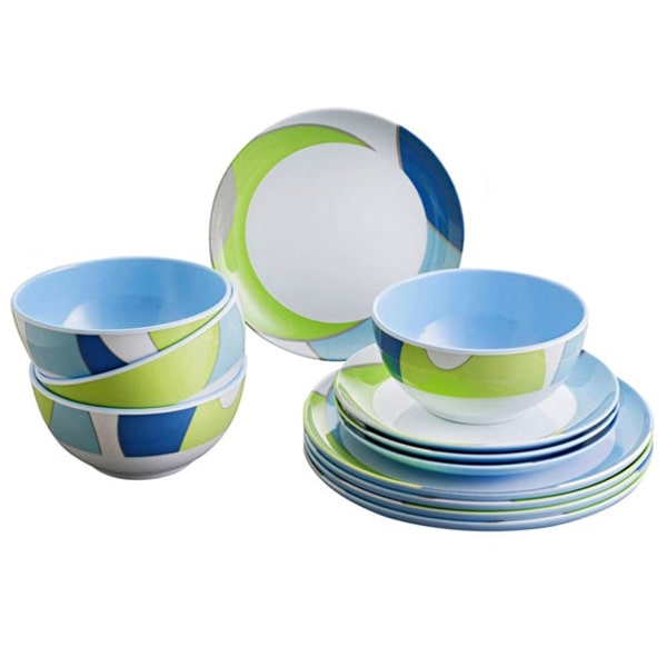 Lot de vaisselle mlamine Midday PACIFIC 12 pices