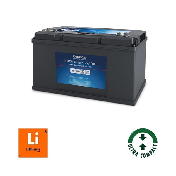Batterie Lithium fer phosphate 100Ah Bluetooth Carbest