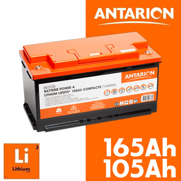 Batterie Lithium 12V 105-165 Ah Bluetooth Power+ ANTARION 
