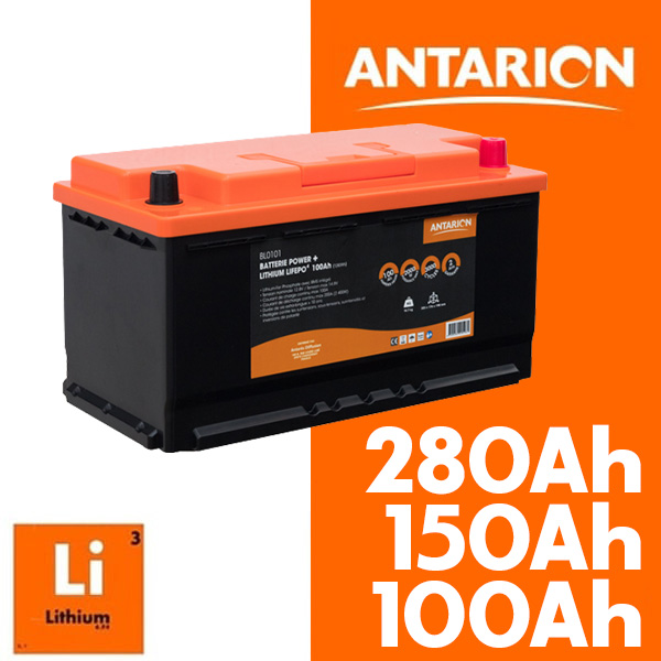 Batterie Lithium 12V 105-165-280Ah BLUETOOTH POWER+ ANTARION 