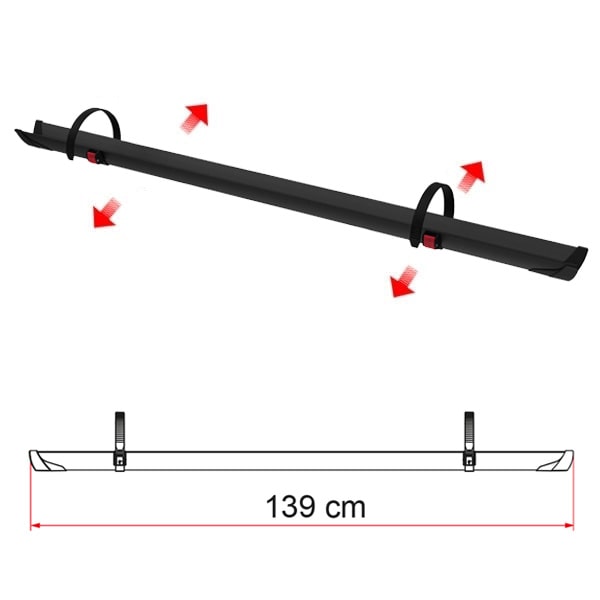 RAIL PREMIUM XL 139 CM + 2 BLOCS COULISSANTS PORTE-VELOS POUR VELOS  ELECTRIQUES - FIAMMA