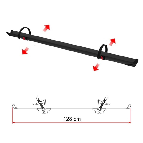 Rail PLUS FIAMMA DEEP BLACK 128 cm