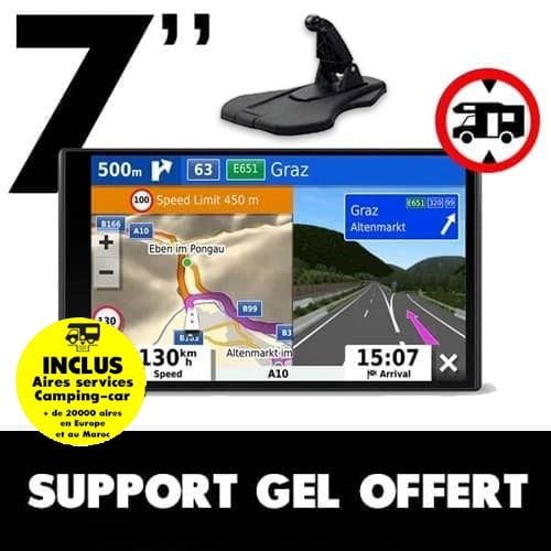 Nouveau GPS Garmin CAMPER 795 + SUPPORT GEL OFFERT