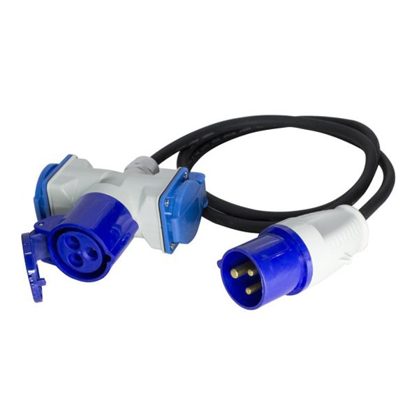 Adaptateur 1m20 prises triple P17 - Camping-car, van, fourgon