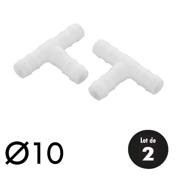 Raccord T plastique 10 mm