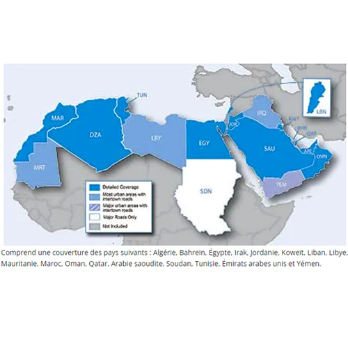 Cartographie Moyent Orient et Afrique du Nord pour GPS Garmin