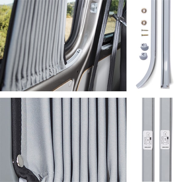 Rideaux occultants SOPLAIR Arrire 5 pices VW T4 chassis court 