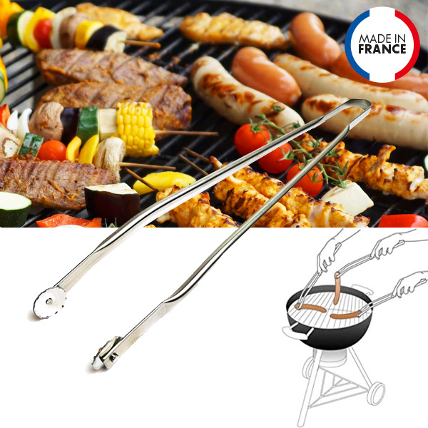 Pince à barbecue silicone/Inox - Pince de cuisson –