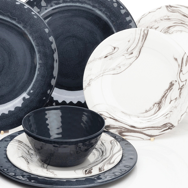 Lot de vaisselle Mlamine Marble