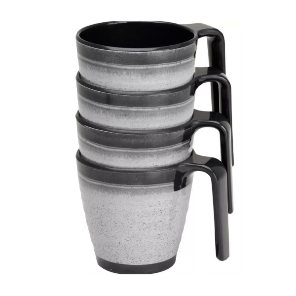 Lot de 4 Mugs Mlamine GRANITE