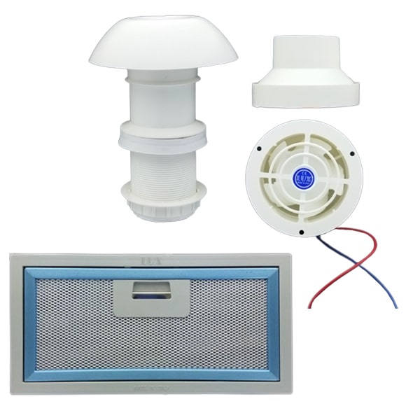 Hotte aspirante 12V avec chemine