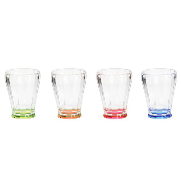 Lot de 4 verres 22cl acryliques multicolores