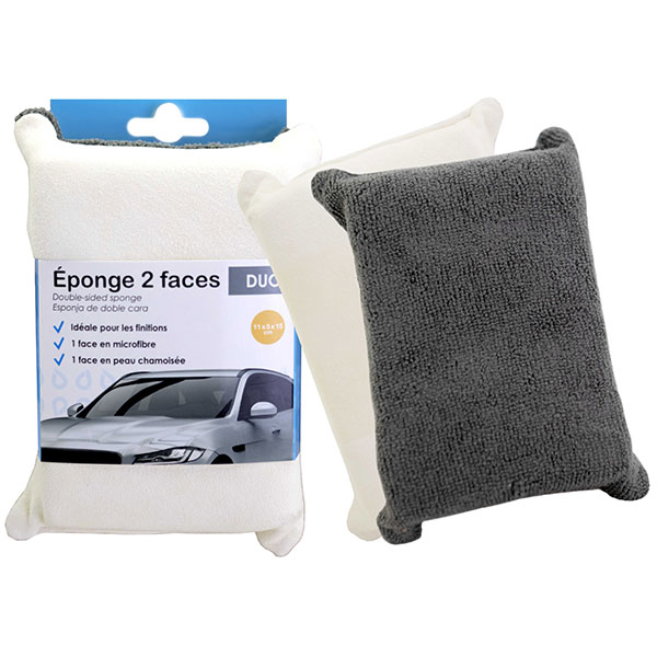 ponge double face chamoise/microfibre