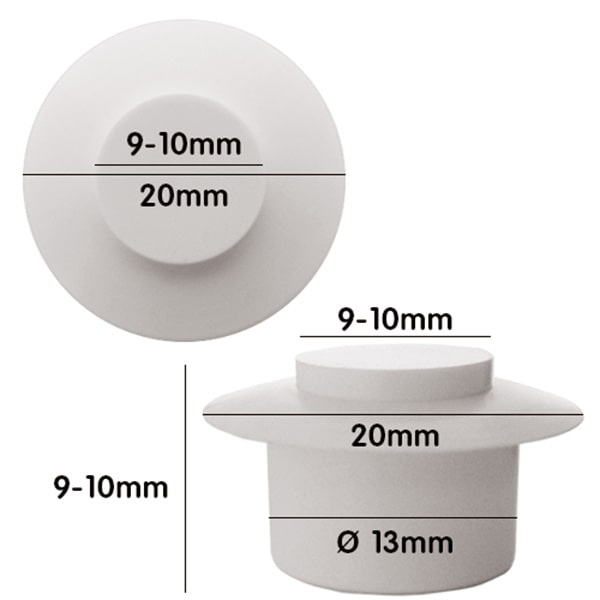 Bouton de pare choc 13mm Blanc Fiat
