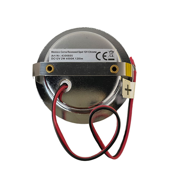 Spot LED Chrom 12V 2W 65mm encastrable