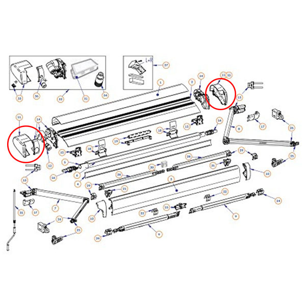 Embouts de store THULE 6300 blanc