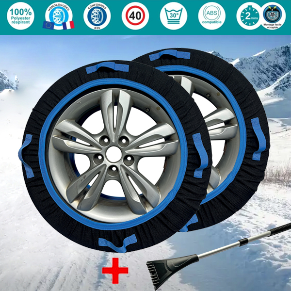 Chaussettes neige pneus 225/75R16 homologation B26 et loi Montagne