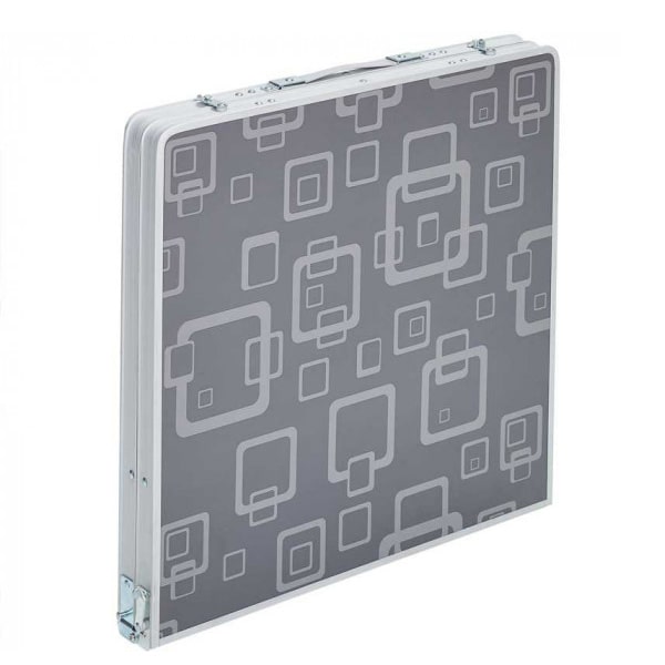 Table de camping valise Premium Grise 120x60cm