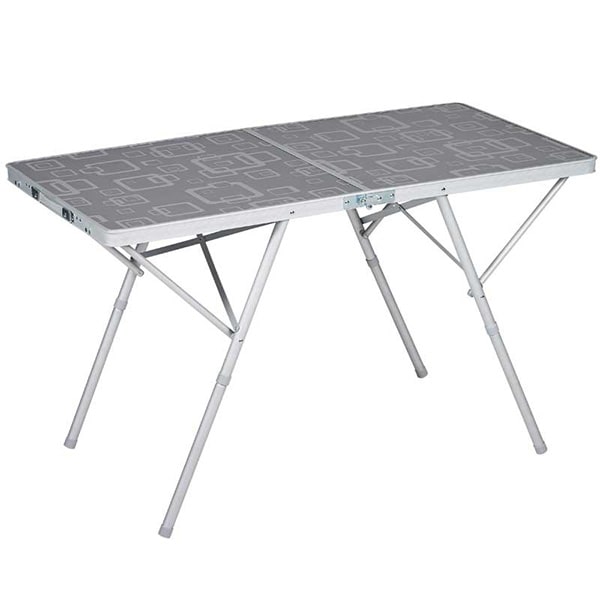 Table de camping valise Premium Grise 120x60cm