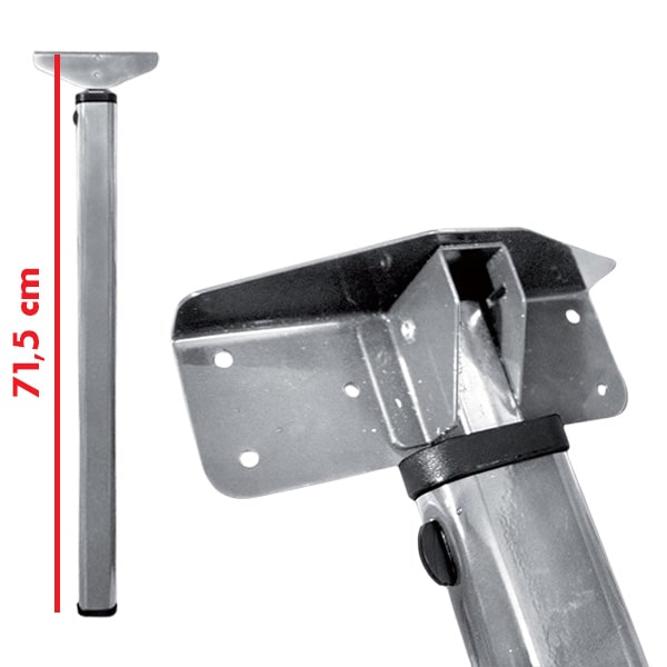 Pied de table repliable 71,5 cm Gris