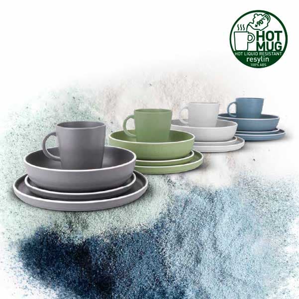 Lot de vaisselle Mlamine DOLOMIT anti-drapant