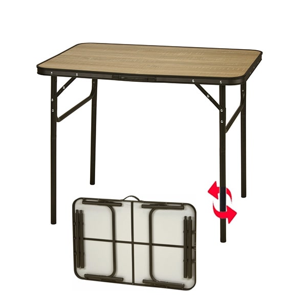 Table de camping pliante bois 90 x 60 cm