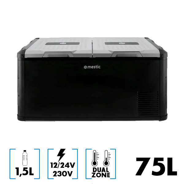 Glacire 75L  compression Dual Zone 12/24V et 230V MESTIC MCCP-75 AC/DC