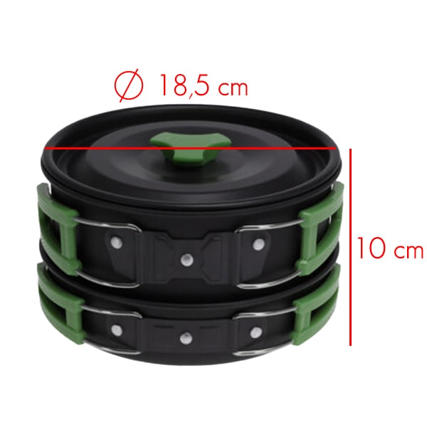 Popote alu 18 cm 3 pices Redcliffs