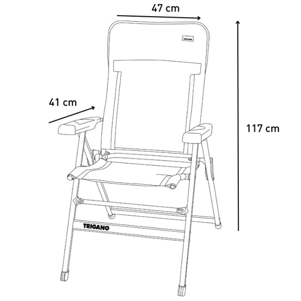 Fauteuil inclinable alu dossier haut ECO Basalte TRIGANO