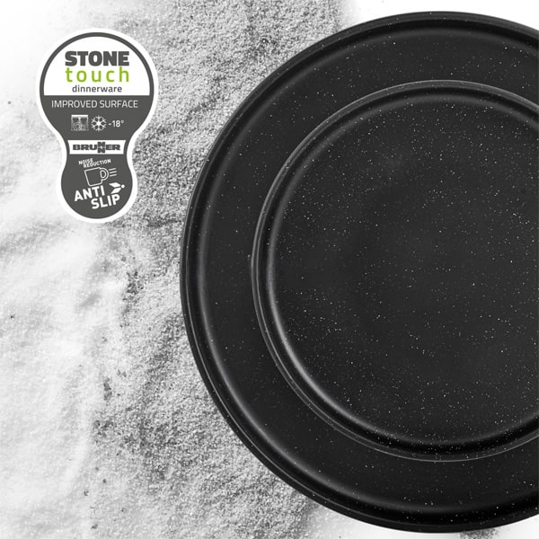 Lot de vaisselle Stone Touch ODETTE 6 en 1 Double Black 