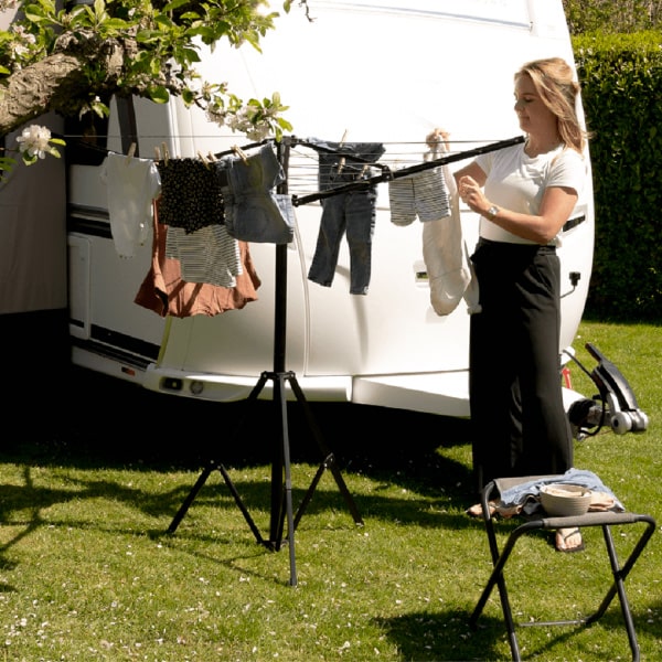 S�che linge parapluie noir avec pied et sac Reconditionn�