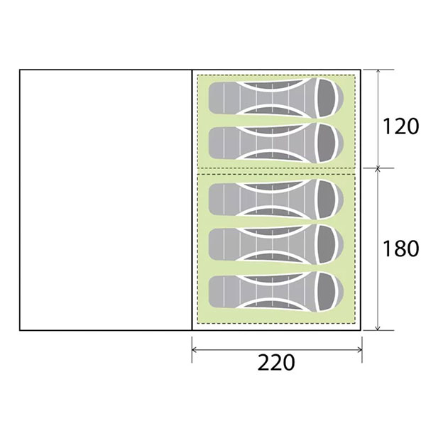 Tente ARQUS OUTDOOR 5 Hauteur 1m95