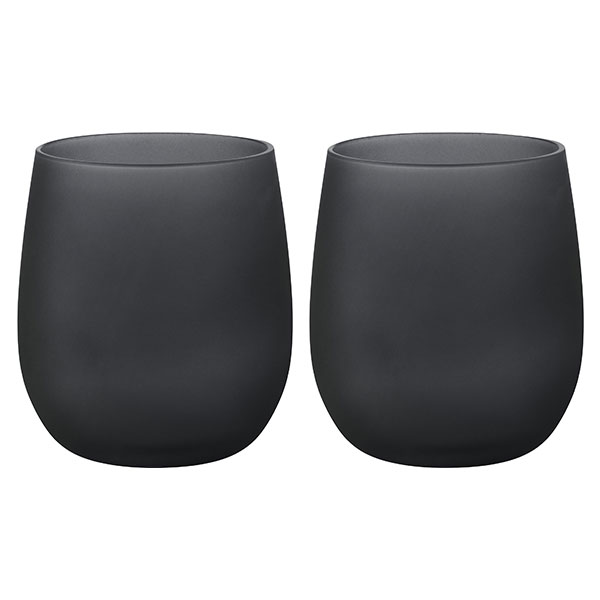 Lot de 2 verres  eau Satin noir Polycarbonate 35 cl