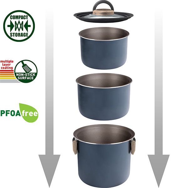 Popote alu Ceramic Torralta 20cm 7+2 pices