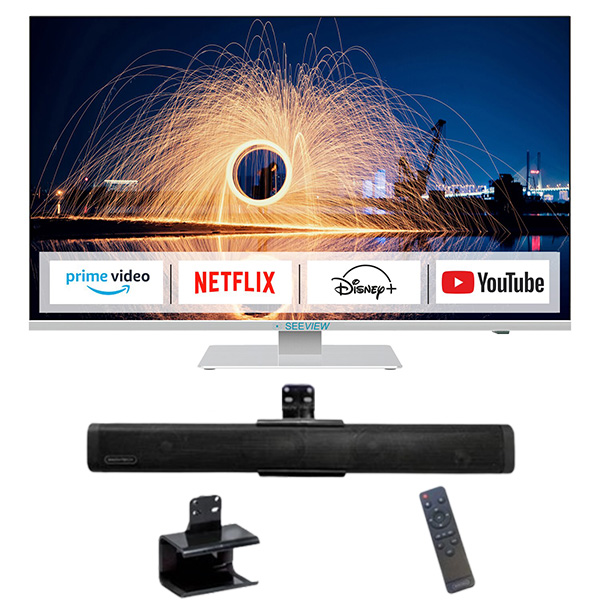 TV SMART Android 11 FHD 82cm SEEVIEW + Barre de son bluetooth 48cm INOVTECH