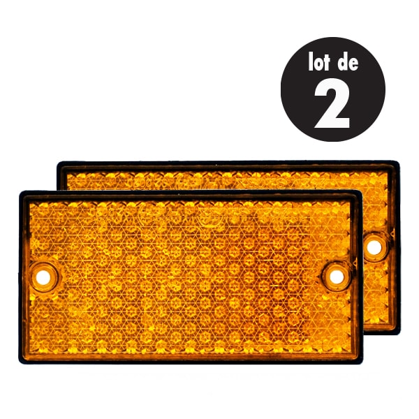 Catadioptre rectangulaire pour remorque économique orange - Remorques  Discount