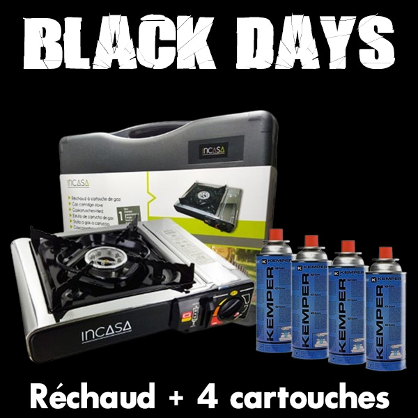 Rchaud  cartouche gaz INCASA + 4 cartouches de gaz Butane